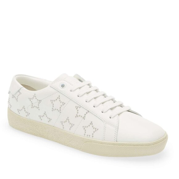 Saint Laurent Studded Star White Sneakers Shoes in size EU 39.5 / US 9.5 NEW - Picture 1 of 7